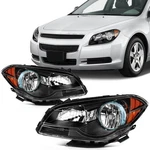 Scitoo Pair Set Headlights Assembly For 2008-2012 Chevrolet Malibu Black Amber. Fixed Price $72.99.