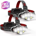 2X Linternas De Cabeza Recargables Lampara Frontal Led Frente Alta Potencia. Fixed Price $51.99.