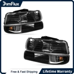 Dimflux Headlights For 99-02 Chevy Silverado 1500/HD 2500/HD 3500 Black Housing. Fixed Price $58.79.