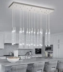 Glam 16-LIGHT Led Chandelier For Staircase & Entryway Dimmable Nickel Finish. Fixed Price $549.99.