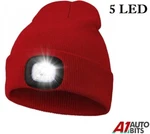 Red Unisex Warm Hat With Rechargeable 5 Led Headlamp For Camping & Hiking. Fixed Price $23.51.