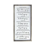 Wooden Framed Shadow Box Inspirational Family Quote Wall Cor 18X36. Fixed Price $49.99.