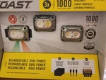 Coast "3-PACK" 1000-LUMEN Headlamp Rechargeable Dual Power Water Proof IPX7. Fixed Price $48.00.