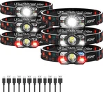 Headlamp Rechargeable 6PACK, 3000 Lumen Ultra-light Bright Flashlight W. Fixed Price $34.09.