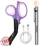 Risemart Rechargeable Pen Light Nurse Scissors Set, Purple+silver. Fixed Price $20.00.