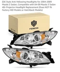 Feberg 2004-2009 Mazda 3 Sedan Projector Headlights Replacement Left+right. Fixed Price $80.00.