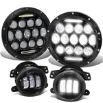 Nuvision Fit 07-18 Jeep Wrangler Jk Led Drl Projector Headlights Fog Lamps. Fixed Price $77.99.