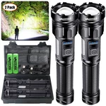 2X 20W Led Flashlight Torch Zoomable Usb Charging White/red Cob Camping. Fixed Price $9.99.