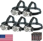 Everbrite 5-PACK Led Headlamp, 4 Modes, Pivoting Head, Adjustable, Batteries. Fixed Price $29.98.