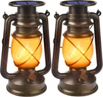 Solar Lanterns Outdoor WATERPROOF,2 Pack Bronze Vintage With Dancing Fl. Fixed Price $52.33.