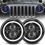 7 Inch Led Headlights Round Blue Halo H6024 With Hi/lo Beam Drl.... Fixed Price $111.11.