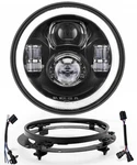7 Inch Led Headlight Assembly With Halo Drl & Mounting Bracket Compatible Wit.... Fixed Price $111.69.