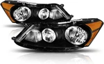 Black Amber Headlights 2008-12 Honda Accord 4-DOOR, PMHL-HACC4D-0812-OH-BA. Fixed Price $124.99.