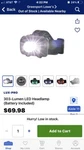 6 Pack: Lux Pro Headlamp 303 Lumens Multi-color Led White Red Green Nib. Fixed Price $39.99.