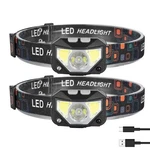 2PCS Rechargeable Motion Sensor Headlamp 6 Modes Flashlight For Fishing Camping. Fixed Price $12.20.