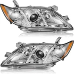 Headlight Driver Passenger Chrome Housing Clear Lens For 2007-2009 Toyota Camry. Fixed Price $135.99.