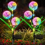 Wdtpro Solar Lights Outdoor Garden Decor, 4 Pack 12 3-HEAD, Colorful. Fixed Price $46.87.