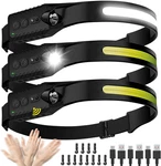 Rechargeable (3-PACK), Led Flashlight, 230 Wide Beam Headban. Fixed Price $25.20.