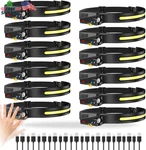 12PACK Rechargeable Headlamps 1000 Lumen Motion Sensor Wide Beam Camping Running. Fixed Price $152.91.