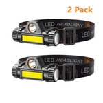 2 Pack Usb Rechargeable Waterproof Led Headlamp Flashlight. Fixed Price $6.49.