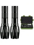 2 Pack Led Rechargeable Flashlight Super Bright Zoomable For Camping Hiking Home. Fixed Price $12.99.