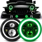 7 Inch Halo Led Headlight With Green Drl Amber Turn Signal Dot Approved.... Fixed Price $95.07.