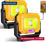 2 Pack Magnetic Work Light, 1500LM Led 4000MAH Rechargeable. Fixed Price $56.23.