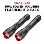 New Infinity X1 3500L Dual Power Focusing Flashlight, 2-PACK, 1806333 Rechargeab. Fixed Price $49.95.