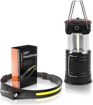 Rechargeable Led Headlamp & Lantern - 5 Modes, 4X Brighter For Camping Hiking. Fixed Price $99.99.