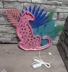 15.5" Pink Cheetah Cat Led Neon Light Sign Retro Wall Art Decor Leopard Panther. Fixed Price $34.95.