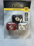 Defiant Headlamp 3-PACK 200 Lumens With 4 Light Modes New In Package. Fixed Price $14.00.
