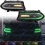 For 2015-2023 Dodge Charger Drl Rgb Colorful Dual Headlights Led Halogen Lamps. Fixed Price $365.08.
