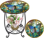 Butterfly Mosaic Round Side Table For Patio, Garden, Indoor Use - 18 Inch. Fixed Price $127.99.