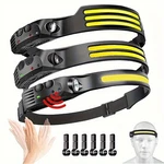 3PCS Motion Sensor, Rechargeable Safety Helmet Headlight For Camping Trips Usa. Fixed Price $60.16.
