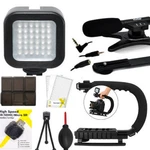 Video Led Light + Grip Zoom Microphone For Canon Eos Rebel T6I T5I. Fixed Price $105.95.