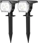 Eiuio Solar Outdoor Lights, 2 Pack - Black/cool White. Fixed Price $25.15.