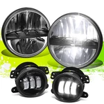 Nuvision Black Led Headlights+fog W/harnees Adapter For Wrangler/jk 07-18. Fixed Price $104.24.