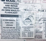 Authentic Oem "aa" Mini Maglite Glass Replacement Lens With 4 Pcs O-ring Set. Fixed Price $5.95.