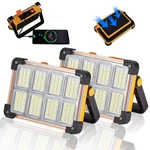 Pack 120W Solar Rechargeable Work Light, 144 Led 10000LM Portable Flood Lig.... Fixed Price $76.88.