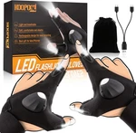 Led Half Finger Glove, Light Up Gloves, Christmas One Size Fits Most, Black. Fixed Price $43.99.