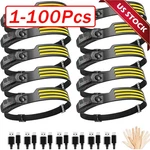 Cob Led Headlamp Usb Rechargeable Headlight Bar Band Torch Work 6000K. Fixed Price $331.50.