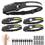Wopkdupk 5-PACK Rechargeable Headlamp 230 Wide Beam Motion Sensor Led Light. Fixed Price $80.98.