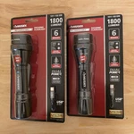 2-PACK-HUSKY 1800 Lumens Dual Power Led Rechargeable Tactical Focus Flashlight. Fixed Price $29.99.