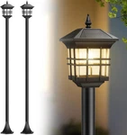 78" Solar Lamp Post Light Outdoor 2 Pack, Black Waterproof Street. Fixed Price $109.99.