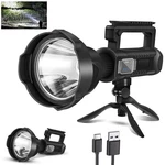 Rechargeable Spotlight, 2,000,000L High Lumens Led Lights Outdoor Handhe.... Fixed Price $52.82.