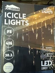 Joie Domi 416 Led Warm White Christmas Icicle Lights 78 Meteor Drops 30.2 Ft. Fixed Price $24.50.
