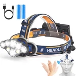 Elmchee Rechargeable HEADLAMP,18000 Lumen Bright 8LED, Blue. Fixed Price $44.76.