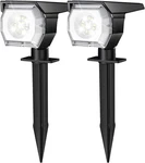 Eiuio Solar Outdoor Lights, 2 Pack - Black/cool White. Fixed Price $25.40.