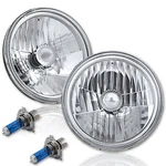 7" Halogen H4 Headlight Clear Diamond Crystal Headlamp Sw 60/55W 12V Bulbs. Fixed Price $75.95.