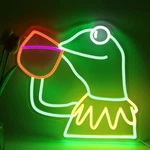 16"X15" Frog Sipping Tea Cute Led Neon Sign With Dimmer Usb Powered Light Lamp. Fixed Price $49.99.